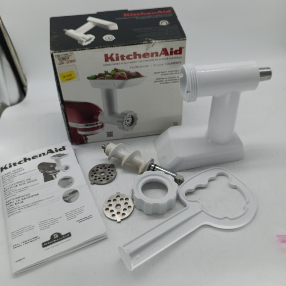KitchenAid FGA Food Grinder Stand Mixer Attachment White with Box and Manual